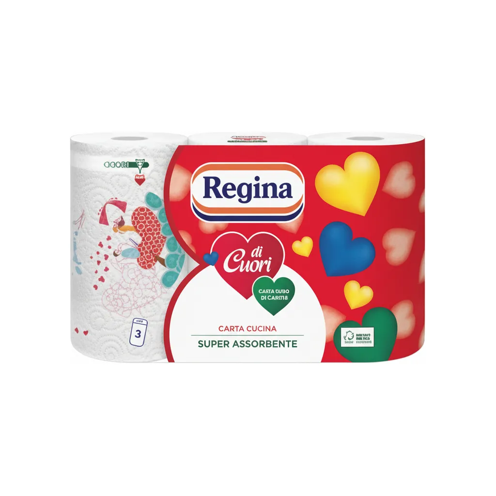 REGINA ASCIUGATUTTO  CUORI DI CARTA X3