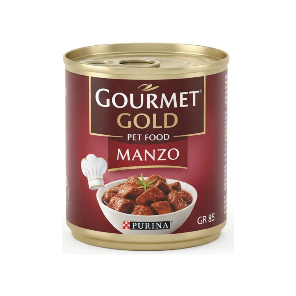 PET FOOD GOURMET GOLD MANZO GR 85