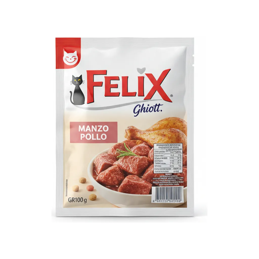 PET FOOD FELIX GHIOTT. MANZO POLLO GR100